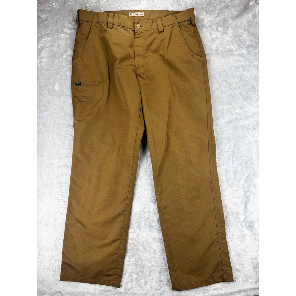 5.11 Tactical Mens Pants 38x32 Brown Ripstop Fast-Tac Cargo Trousers 74461-116